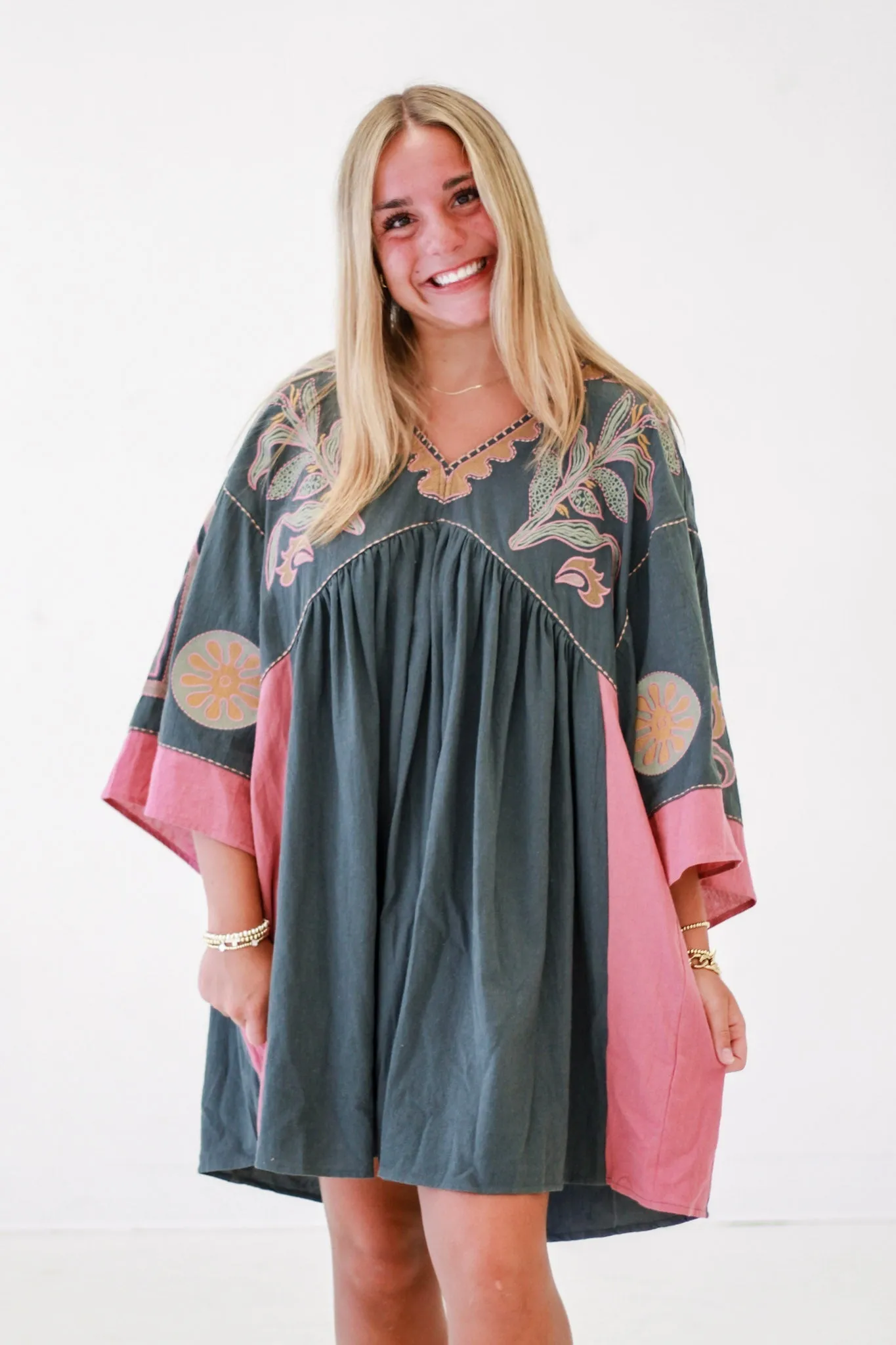 Golden Hour Babydoll Dress in Teal