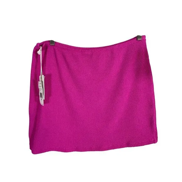 Good American Skirt Women 2X Pink Always Fit Mini Bold Holiday Concert Ribbed
