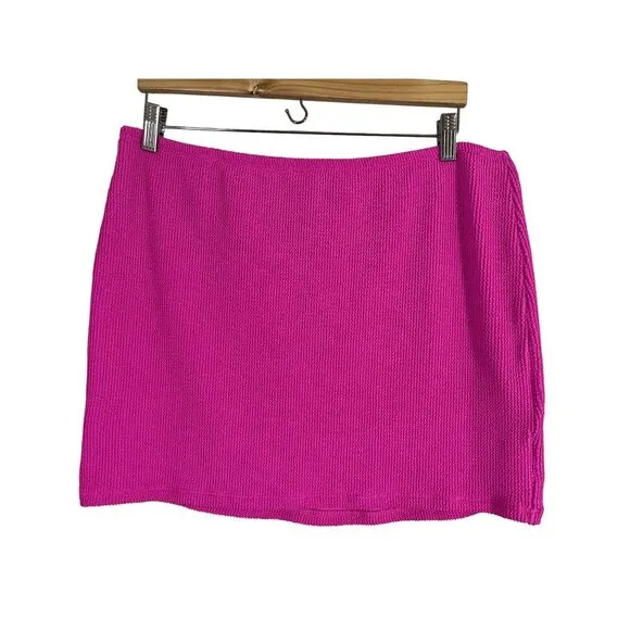 Good American Skirt Women 2X Pink Always Fit Mini Bold Holiday Concert Ribbed