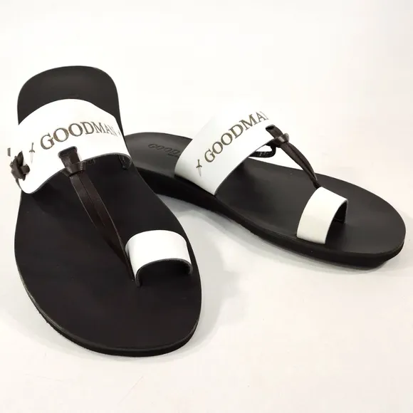 GOODMAN 🇮🇹 MENS BROWN LEATHER COMFORT SUMMER FLATS SANDALS