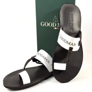 GOODMAN 🇮🇹 MENS BROWN LEATHER COMFORT SUMMER FLATS SANDALS