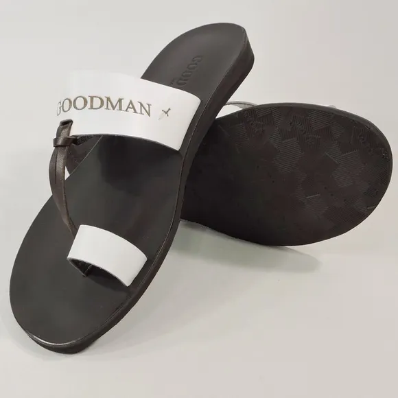 GOODMAN 🇮🇹 MENS BROWN LEATHER COMFORT SUMMER FLATS SANDALS