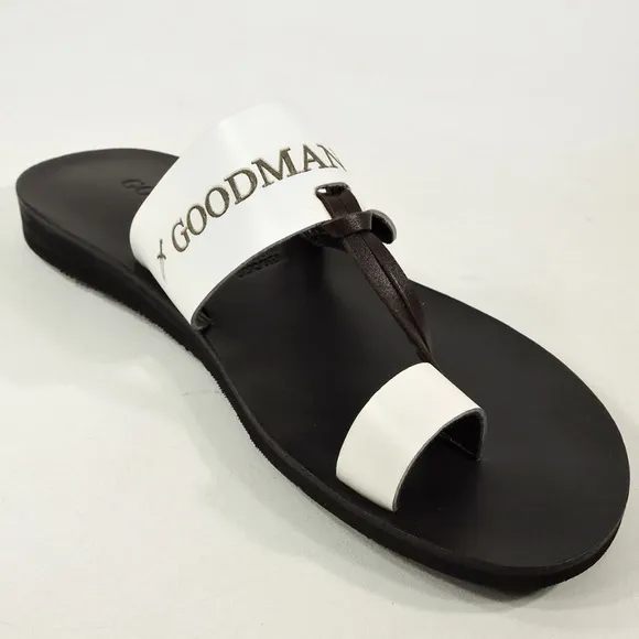 GOODMAN 🇮🇹 MENS BROWN LEATHER COMFORT SUMMER FLATS SANDALS
