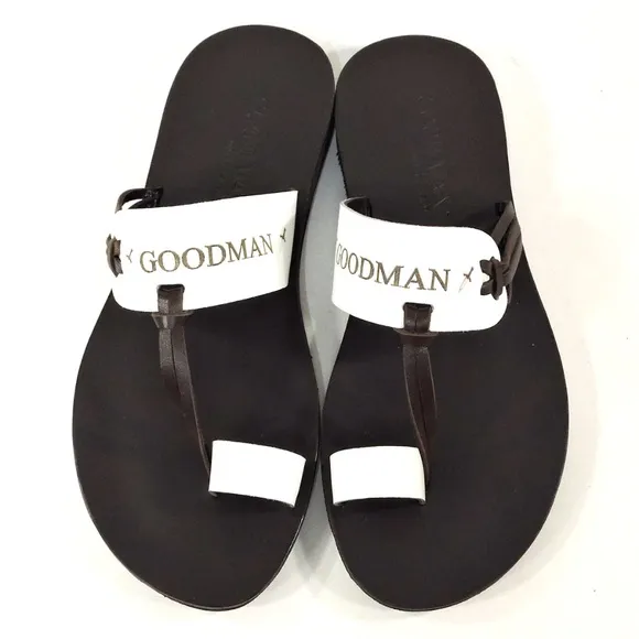 GOODMAN 🇮🇹 MENS BROWN LEATHER COMFORT SUMMER FLATS SANDALS