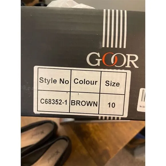 Goor Men's Oxford Leather Dress Shoes Brown Size 10