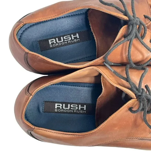 Gordon Rush Beck Mens 10.5 Shoes Brown Leather Derby Cap Toe 105285