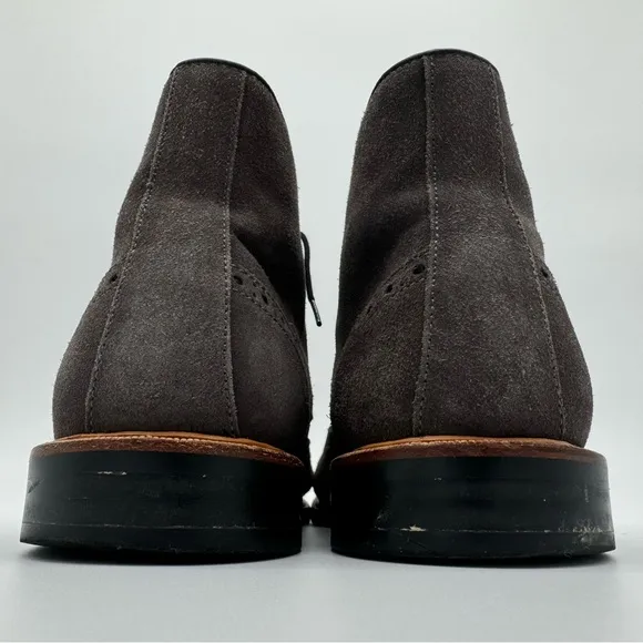 Gordon Rush Stafford Wingtip Gray Suede Leather Boots Size 9.5