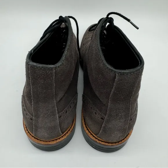 Gordon Rush Stafford Wingtip Gray Suede Leather Boots Size 9.5