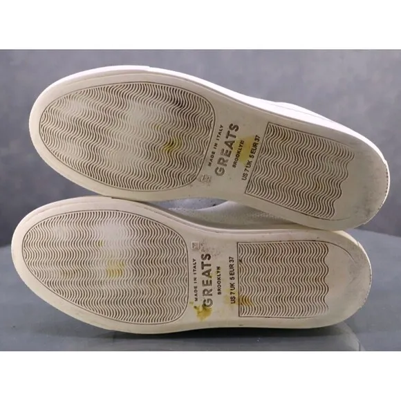Greats Brooklyn Women's Sneakers Shoes Sz EU 37 US 7 Leather White Made In Italy