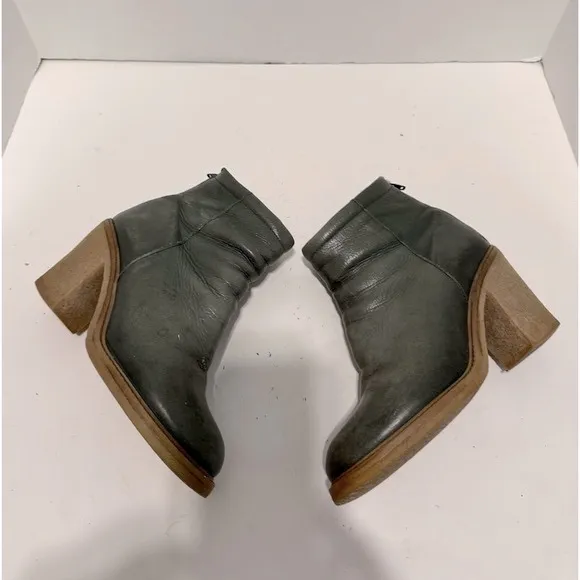 Green Leather Ankle Boots EU 39
