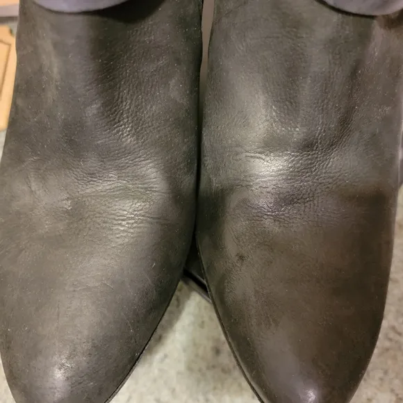 GRYSON Slip On Ankle Boots Women's 39.5 Dark Gray Wrap Leather HEELS Italy