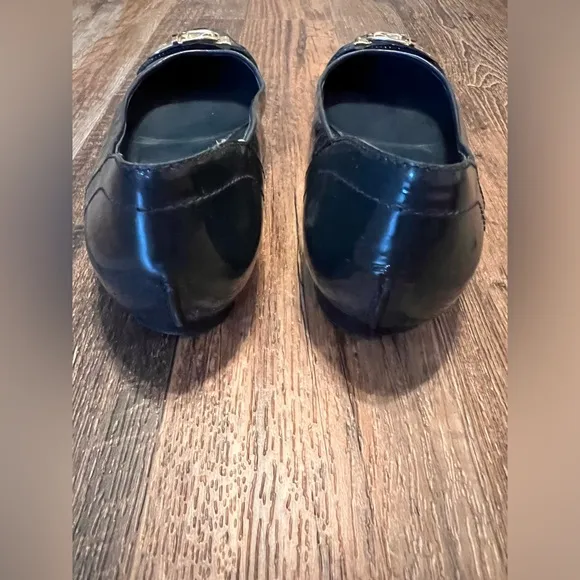Gucci Blue Horsebit Patent Leather Flats