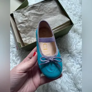 Gucci Kids Teal Ballet Flats