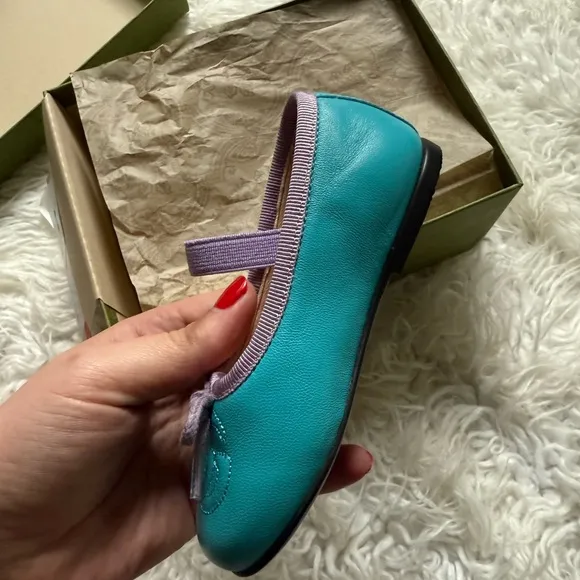 Gucci Kids Teal Ballet Flats