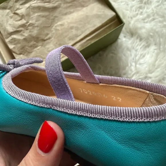 Gucci Kids Teal Ballet Flats