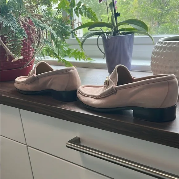 Gucci Pink Flats with Horsebit Detail