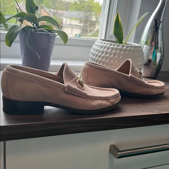 Gucci Pink Flats with Horsebit Detail