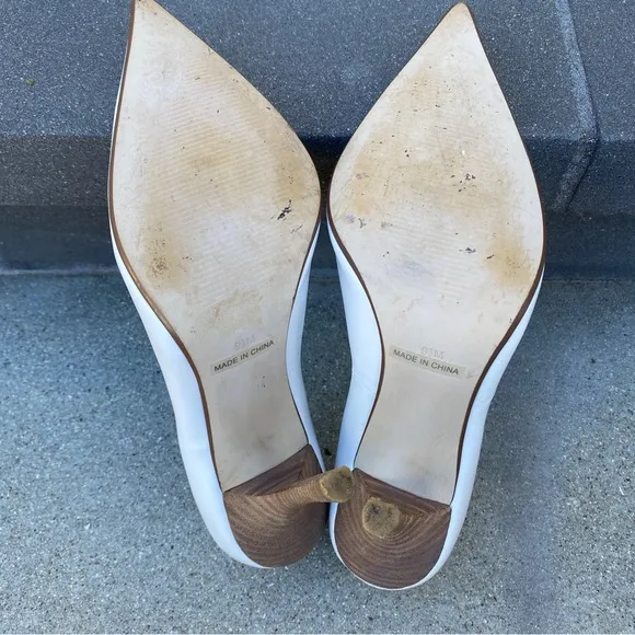 GUESS heels Carrie pumps WHITE LEATHER 9.5 stilettos high heel wedding bridal