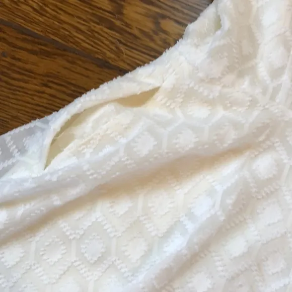 Guess Lace Up Ruffle Tie Front White Dress