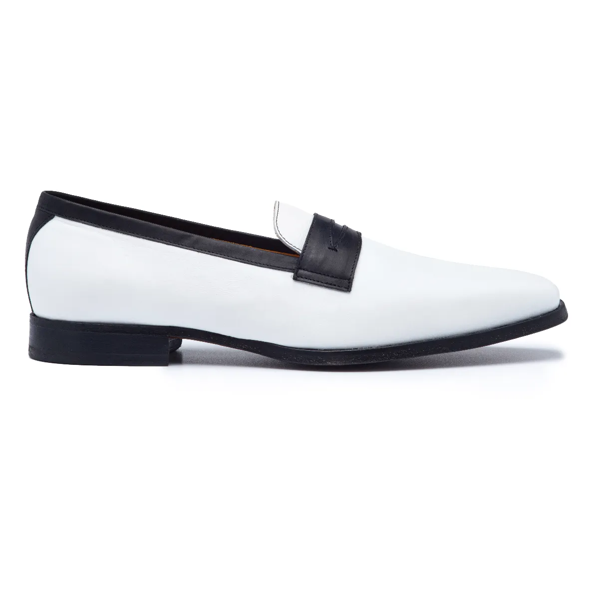 Handmade Two Tone Leather Penny Loafers for Men