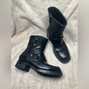 Harley Davidson Alivia Womens Boots Size 9 Leather Motorcycle Side Zip