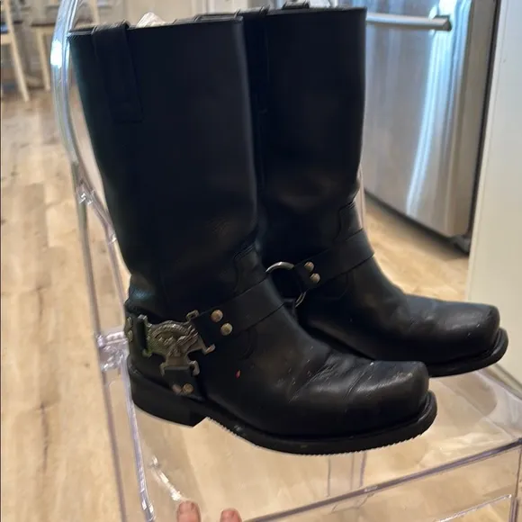 Harley Davidson Black Leather Men's Boots
