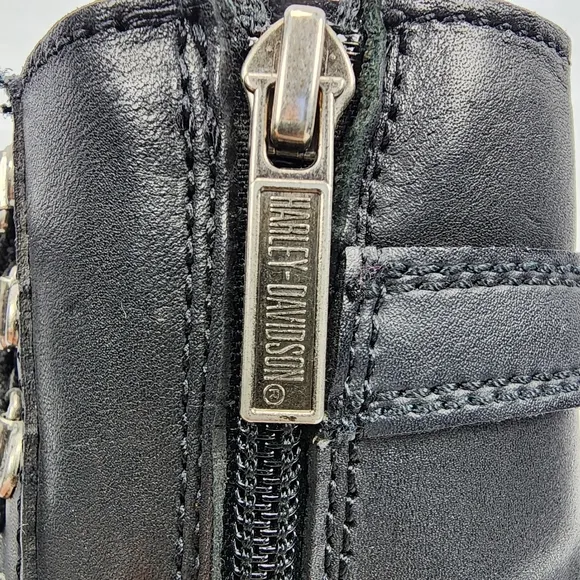 Harley-Davidson Leather Lace, Zip, Buckle Skull Boot Men’s Size 7.5