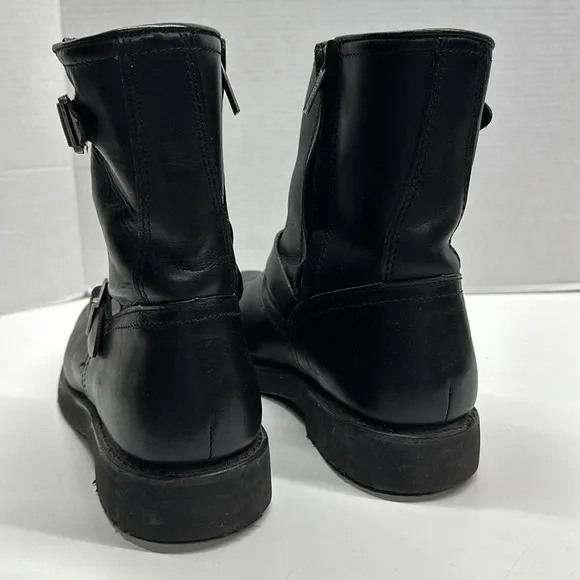 Harley Davidson Moto Conductor Biker Boots Leather Boot Zip Side Black Mens 11