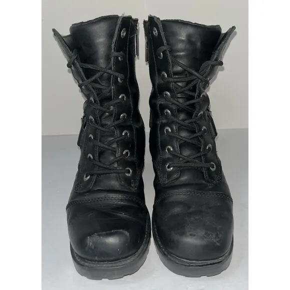 Harley-Davidson Women's Neve Black Boots Side Zipper D83644 Sz 6