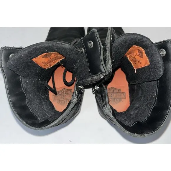 Harley-Davidson Women's Neve Black Boots Side Zipper D83644 Sz 6