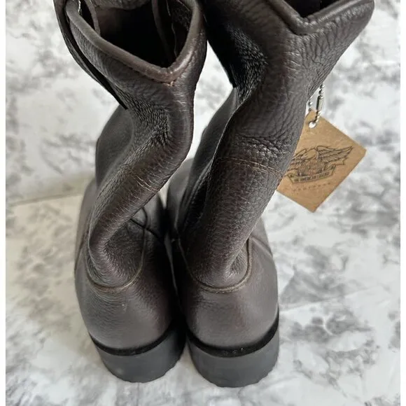 Harley Davidson‎ Womens Size 7 W Brown Leather Boots New