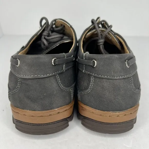Hawke &amp; Co Mens Dark Gray Lace Up Round Toe Low Top Size 10.5 Boat Shoes