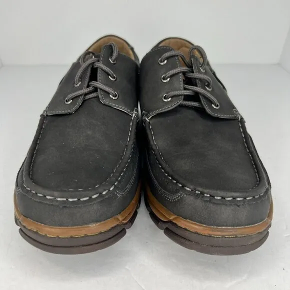 Hawke &amp; Co Mens Dark Gray Lace Up Round Toe Low Top Size 10.5 Boat Shoes