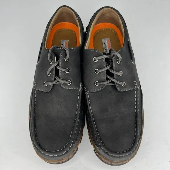 Hawke &amp; Co Mens Dark Gray Lace Up Round Toe Low Top Size 10.5 Boat Shoes
