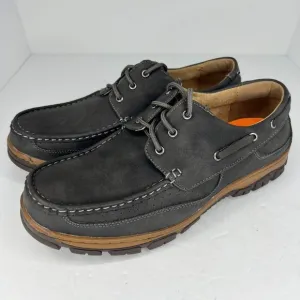 Hawke &amp; Co Mens Dark Gray Lace Up Round Toe Low Top Size 10.5 Boat Shoes