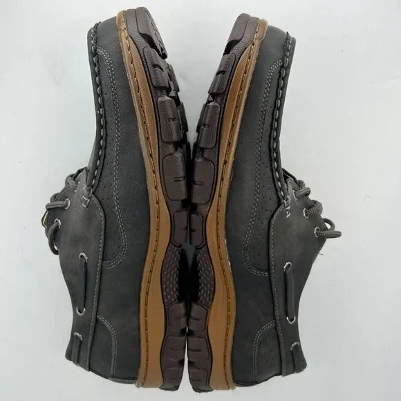 Hawke &amp; Co Mens Dark Gray Lace Up Round Toe Low Top Size 10.5 Boat Shoes