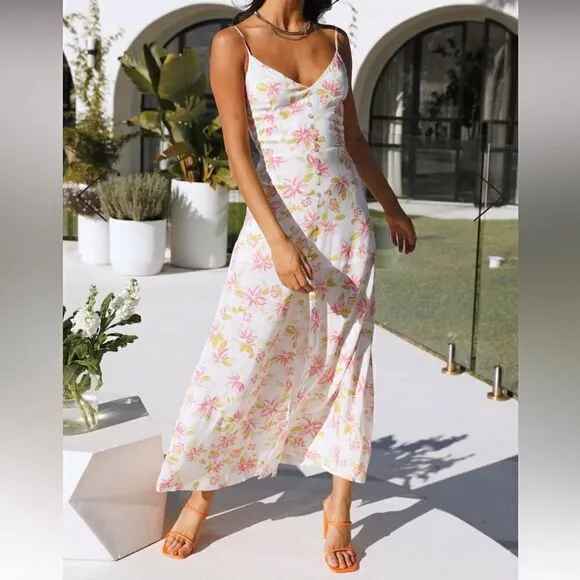 HELLO MOLLY SKIPPING FIELDS MAXI DRESS WHITE