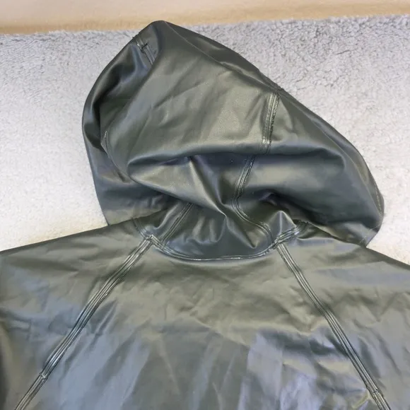 Helly Hansen Rain Coat Men L Green Hooded Waterproof Outdoor Jacket Fishing Boat