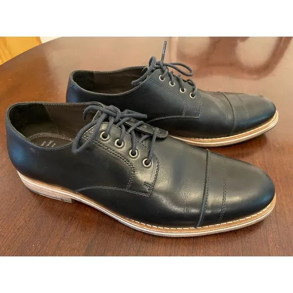 Helm Bradley Derby Shoes Mens US 14M 23822 Black Leather Cap Toe Made In Brazil
