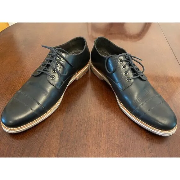 Helm Bradley Derby Shoes Mens US 14M 23822 Black Leather Cap Toe Made In Brazil