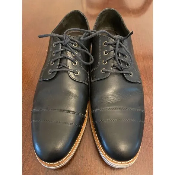 Helm Bradley Derby Shoes Mens US 14M 23822 Black Leather Cap Toe Made In Brazil