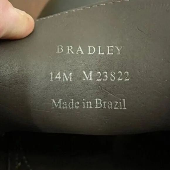 Helm Bradley Derby Shoes Mens US 14M 23822 Black Leather Cap Toe Made In Brazil