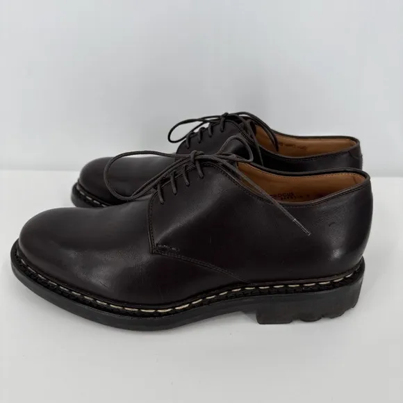 Heschung Crocus Men's Size 5.5 Brown Leather Lace Up Plain Toe Dress Derby Boots
