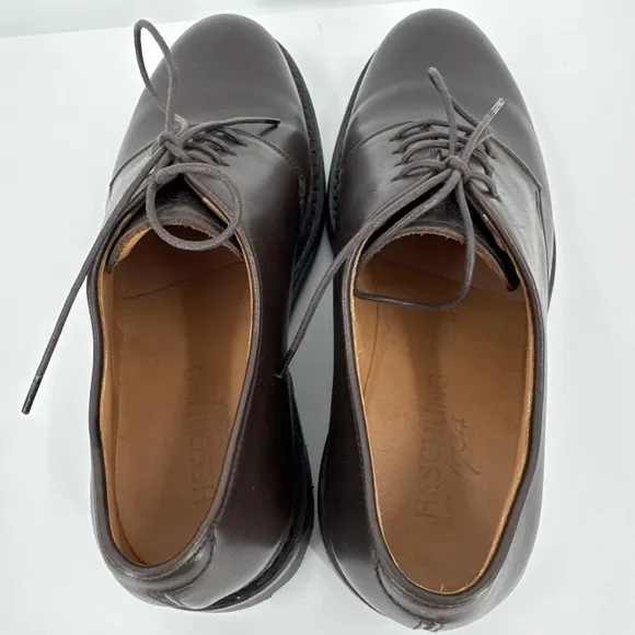 Heschung Crocus Men's Size 5.5 Brown Leather Lace Up Plain Toe Dress Derby Boots