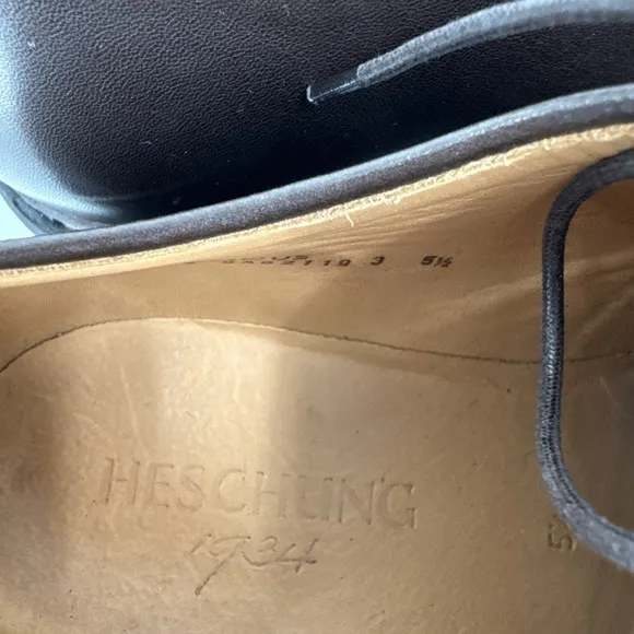 Heschung Crocus Men's Size 5.5 Brown Leather Lace Up Plain Toe Dress Derby Boots