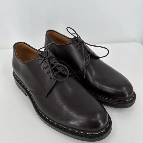 Heschung Crocus Men's Size 5.5 Brown Leather Lace Up Plain Toe Dress Derby Boots