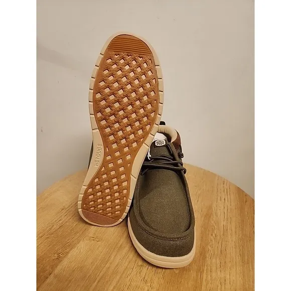 Hey Dude Men's Wally Mid GripR Workwear Dusty Olive Shoes NIB! 2024 Size M11