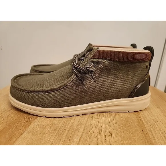 Hey Dude Men's Wally Mid GripR Workwear Dusty Olive Shoes NIB! 2024 Size M11