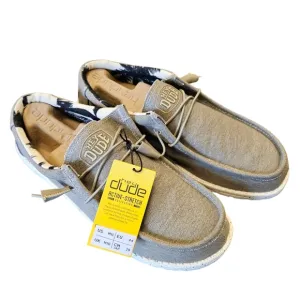 Hey Dude Wally Stretch Canvas Beige Slip-On Casual Shoes NEW