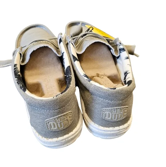 Hey Dude Wally Stretch Canvas Beige Slip-On Casual Shoes NEW